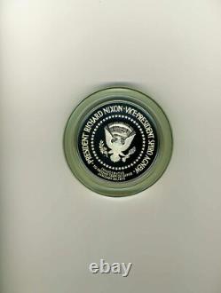 1973 Sterling Silver Nixon Agnew Inauguration Medal Franklin Mint ASW 5.87 oz