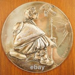 1973 The Franklin Mint Giacomo Manzù Sterling Silver Pastoral Relief Plaque