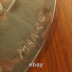1973 The Franklin Mint Giacomo Manzù Sterling Silver Pastoral Relief Plaque