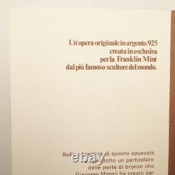 1973 The Franklin Mint Giacomo Manzù Sterling Silver Pastoral Relief Plaque