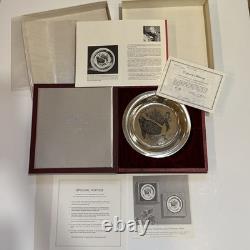 1973 Trimming The Tree By Norman Rockwell Sterling Silver Christmas Plate