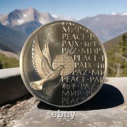 1973 United Nations Peace Medal By Franklin Mint Sterling Silver