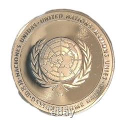 1973 United Nations Peace Medal By Franklin Mint Sterling Silver