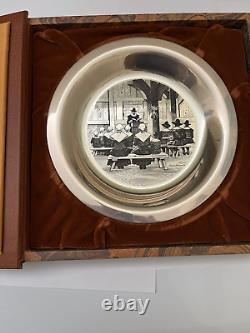 1974 3rd Annual Franklin Mint Thanksgiving Solid Silver Plate by Steven Dohanos