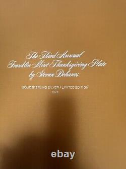 1974 3rd Annual Franklin Mint Thanksgiving Solid Silver Plate by Steven Dohanos