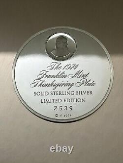 1974 3rd Annual Franklin Mint Thanksgiving Solid Silver Plate by Steven Dohanos