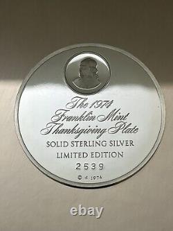 1974 3rd Annual Franklin Mint Thanksgiving Solid Silver Plate by Steven Dohanos