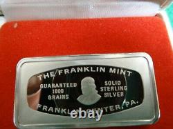 1974.925 sterling silver art bar by Franklin mint snowman 2.08 troy ounces