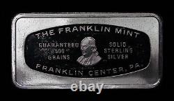 1974 Christmas Frosty Snowman Franklin Mint 925 Sterling Silver art bar C1737