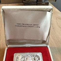 1974 FRANKLIN MINT CHRISTMAS INGOT SNOWMAN 2.11 Oz SOLID STERLING SILVER USA