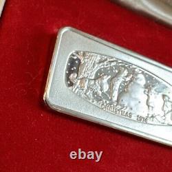 1974 FRANKLIN MINT CHRISTMAS INGOT SNOWMAN 2.11 Oz SOLID STERLING SILVER USA