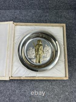 1974 FRANKLIN MINT EASTER PLATE HE IS RISEN Sterling Silver ORIGINAL BOX