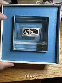 1974 Father's Day Sterling Silver Ingot in Lucite 2.12 Troy OZ of Silver