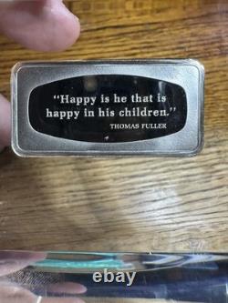 1974 Father's Day Sterling Silver Ingot in Lucite 2.12 Troy OZ of Silver