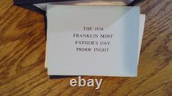 1974 Franklin Mint. 925 Sterling 1000 grains Ingot Father's Day