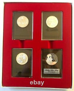 1974 Franklin Mint Christmas Set of 4 Sterling Silver 1oz Proofs in Original Box