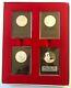 1974 Franklin Mint Christmas Set Of 4 Sterling Silver 1oz Proofs In Original Box