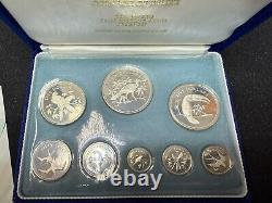 1974 Franklin Mint Coinage of Belize Proof Set Sterling Silver Set 8 Coins