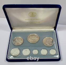 1974 Franklin Mint Coinage of Belize Proof Set Sterling Silver Set 8 Coins COA