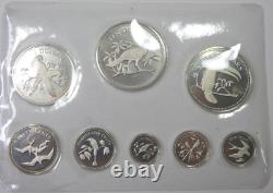 1974 Franklin Mint Coinage of Belize Proof Set Sterling Silver Set 8 Coins w COA