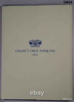 1974 Franklin Mint Gallery Of Great Americans 12 Medal Sterling Silver Set#14624
