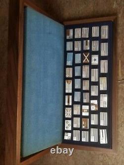 1974 Franklin Mint Great Flags Of America Sterling Silver 42 Piece Set