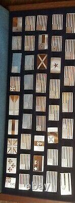 1974 Franklin Mint Great Flags Of America Sterling Silver 42 Piece Set