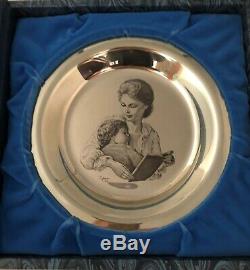 1974 Franklin Mint Mother & Child Irene Spencer Mothers Day 8 plate 925 Silver