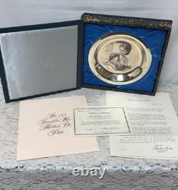 1974 Franklin Mint Mother's Day Plate Solid Sterling Silver LTD ED with COA