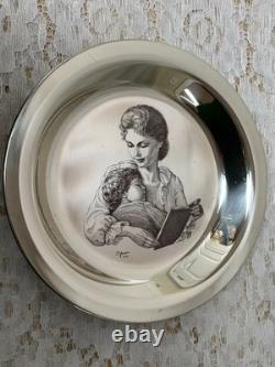 1974 Franklin Mint Mother's Day Plate Solid Sterling Silver LTD ED with COA