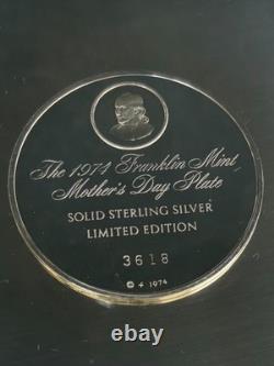 1974 Franklin Mint Mother's Day Plate Solid Sterling Silver LTD ED with COA