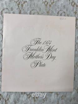 1974 Franklin Mint Mother's Day Plate Solid Sterling Silver LTD ED with COA
