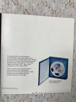 1974 Franklin Mint Mother's Day Plate Solid Sterling Silver LTD ED with COA