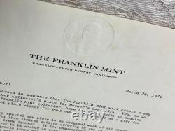 1974 Franklin Mint Mother's Day Plate Solid Sterling Silver LTD ED with COA