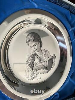 1974 Franklin Mint Mothers and child' Day Plate Sterling Silver (. 925) COA