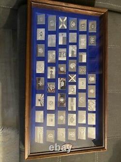 1974 Franklin Mint Official Flags of the States Collection of 50 Sterling Silver