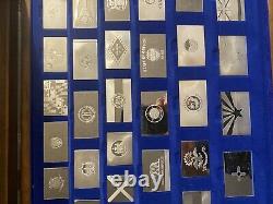 1974 Franklin Mint Official Flags of the States Collection of 50 Sterling Silver