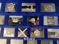 1974 Franklin Mint Official Flags of the States Collection of 50 Sterling Silver