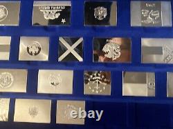 1974 Franklin Mint Official Flags of the States Collection of 50 Sterling Silver