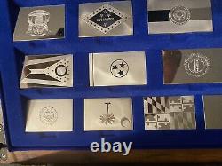 1974 Franklin Mint Official Flags of the States Collection of 50 Sterling Silver