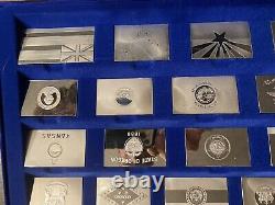 1974 Franklin Mint Official Flags of the States Collection of 50 Sterling Silver