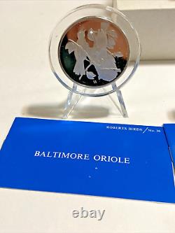 1974 Franklin Mint Roberts Birds Set #36-#40 Sterling Silver Medal Proof