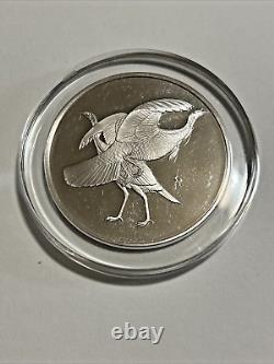 1974 Franklin Mint Roberts Birds Set #36-#40 Sterling Silver Medal Proof