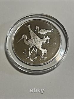 1974 Franklin Mint Roberts Birds Set #36-#40 Sterling Silver Medal Proof