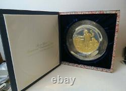 1974 Franklin Mint Sterling Silver & 24K Gold Bicentennial Plate JOHN ADAMS