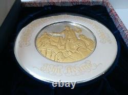 1974 Franklin Mint Sterling Silver & 24K Gold Bicentennial Plate JOHN ADAMS