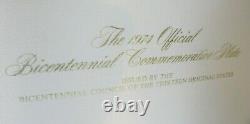 1974 Franklin Mint Sterling Silver & 24K Gold Bicentennial Plate JOHN ADAMS