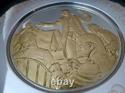 1974 Franklin Mint Sterling Silver & 24K Gold Bicentennial Plate JOHN ADAMS