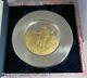 1974 Franklin Mint Sterling Silver & 24k Gold Bicentennial Plate John Adams