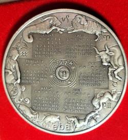 1974 Franklin Mint Sterling Silver Annual Calendar/Art Medal 295 Grams
